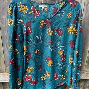 Maurices teal floral blouse